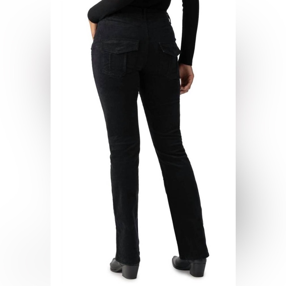SANCTUARY velveteen hayden bootcut black sz 33 velvet moto biker NWT whimsigoth - Picture 3 of 13